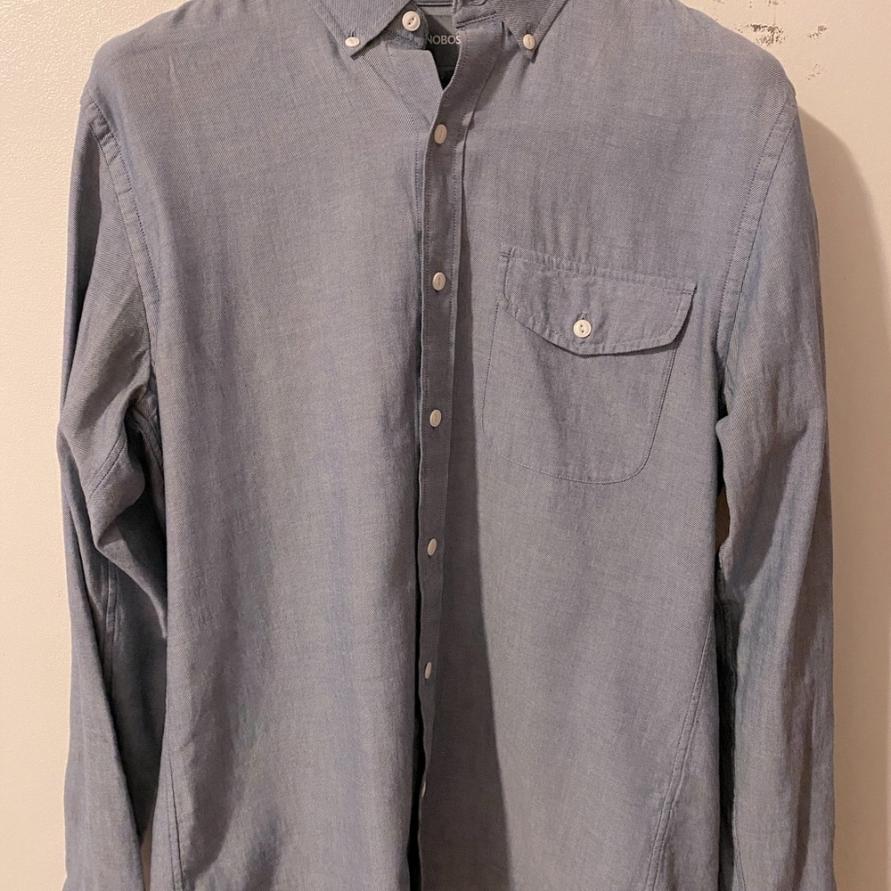 Bonobos Brushed Button-Down, Blue, Slim Fit, M
